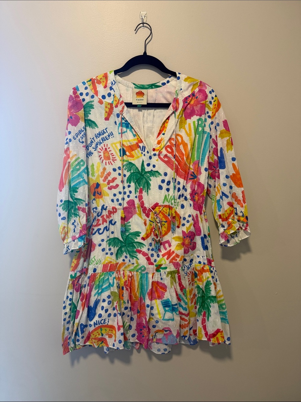 Colorful Tropical Print Tunic Dress